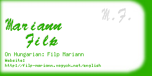 mariann filp business card